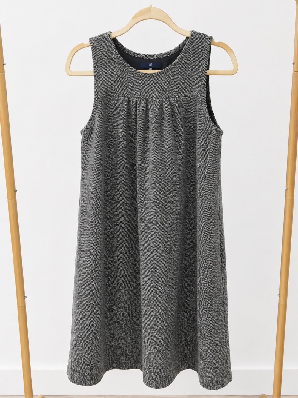 GAP Sleeveless Herringbone Dress - Gray